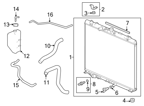 2022 Acura MDX Radiator Diagram for 19010-61B-A01