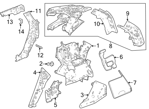 2023 Acura MDX Inner Structure - Quarter Panel Diagram