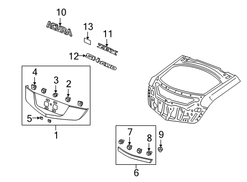 Tail Gate Lower (Crystal Black Pearl) Diagram for 74895-SZN-A01ZC