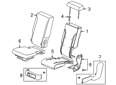 2023 Acura MDX Second Row Seats Diagram 1