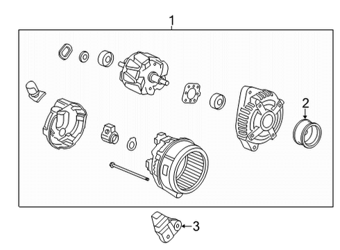 2022 Acura MDX Alternator (Ahga121) Diagram for 31100-61B-A01