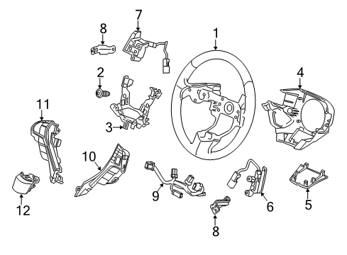 2022 Acura ILX Steering Column & Wheel, Steering Gear & Linkage Diagram 5