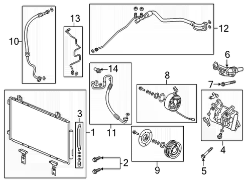 2021 Acura TLX Motor, Cooling Fan Diagram for 19030-5BA-A01