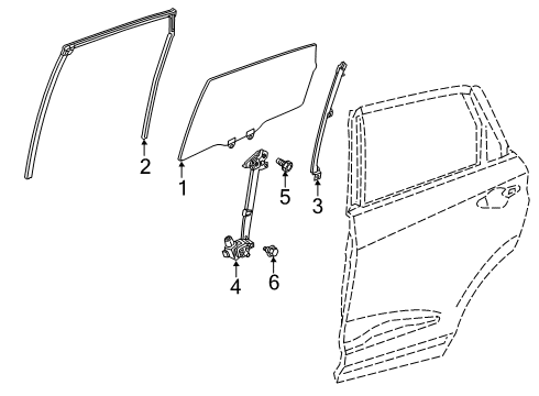 2024 Acura RDX Glass - Rear Door Diagram