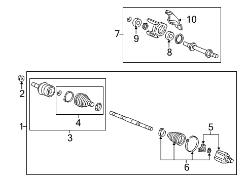 2022 Acura ILX Drive Axles - Front Diagram