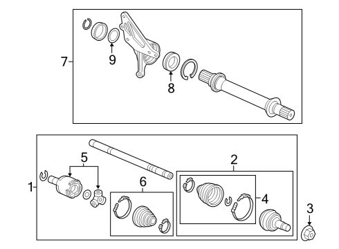 2022 Acura MDX Driveshaft Assembly , Left Diagram for 44306-TYB-A01