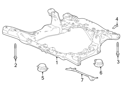 2022 Acura MDX Stiffener, Front Diagram for 50240-TYB-A00