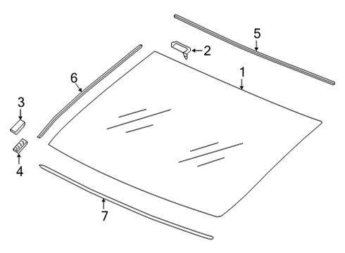 2022 Acura TLX Glass & Hardware - Back Glass Diagram