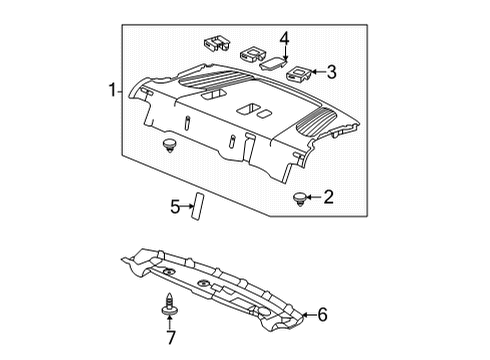 2022 Acura TLX Interior Trim - Rear Body Diagram 1