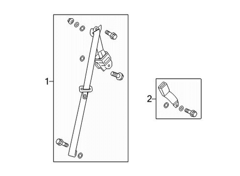 2024 Acura MDX Third Row Seat Belts Diagram