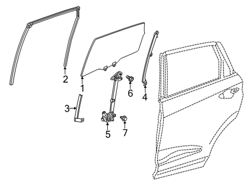 2022 Acura TLX Rear Door Diagram 1