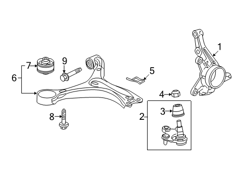 2022 Acura ILX Front Suspension Components, Lower Control Arm, Stabilizer Bar Diagram 2