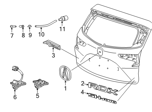 2024 Acura RDX Exterior Trim - Lift Gate Diagram