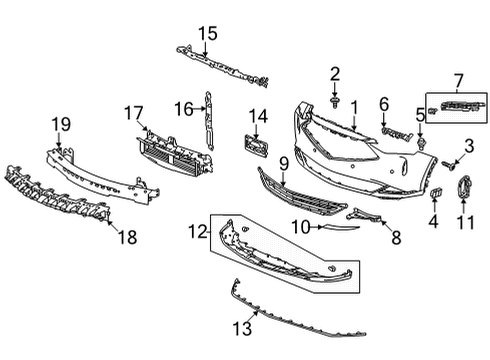 2023 Acura MDX Bumper & Components - Front Diagram 1