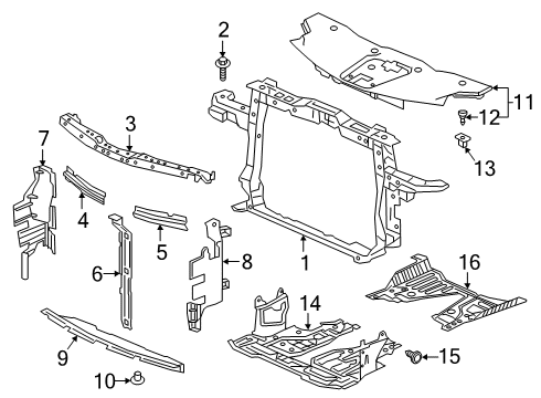 2024 Acura RDX Radiator Support, Splash Shields Diagram