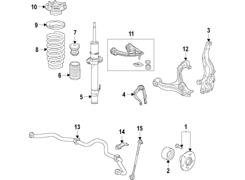 2023 Acura TLX Sub-Frame (4Wd) (L4) Diagram for 50200-TGY-A04