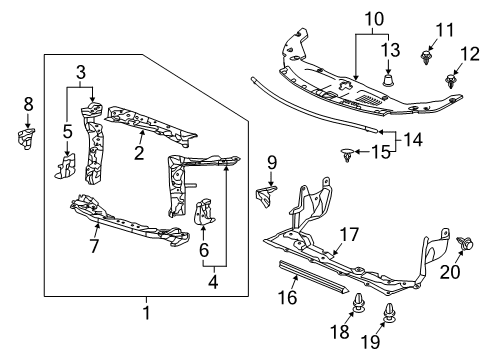 2022 Acura ILX Radiator Support Diagram