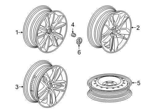 2022 Acura RDX Wheel Assembly (20X8J) Diagram for 42800-TJB-A20