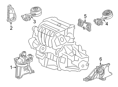 2022 Acura ILX Engine & Trans Mounting Diagram