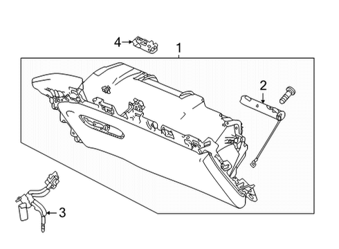 2022 Acura MDX Box, Glove Nh900L Diagram for 77501-TYB-A15ZC