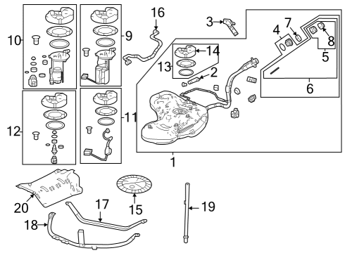 2022 Acura MDX Tank Set, Fuel Diagram for 17044-TYB-A03