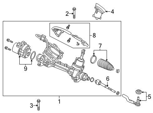 2022 Acura RDX Rack, Power Steering Diagram for 53623-TJB-A31