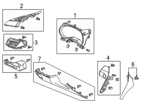 2023 Acura TLX Cluster & Switches, Instrument Panel Diagram 1