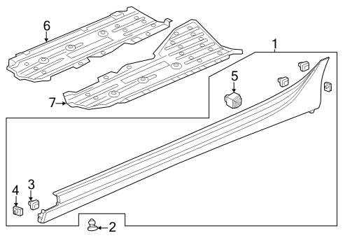 2023 Acura Integra Exterior Trim - Pillars Diagram