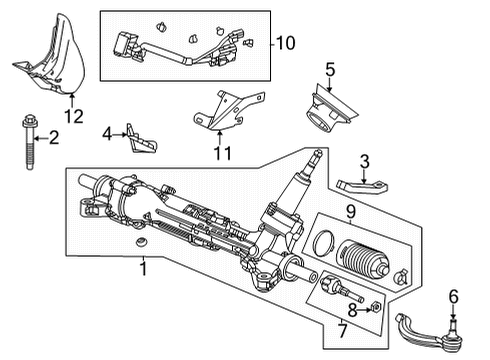 2022 Acura TLX Rack, Power Steering Diagram for 53620-TGZ-A02