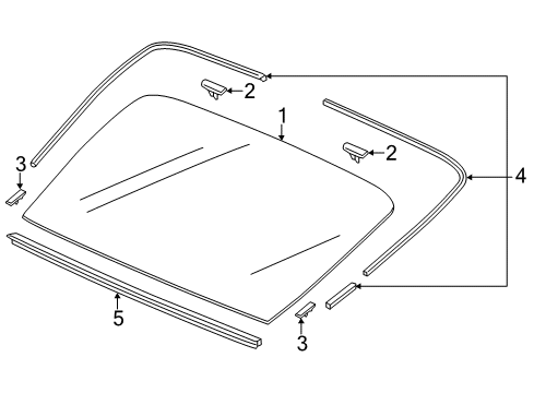 2022 Acura ILX Glass & Hardware - Back Glass Diagram