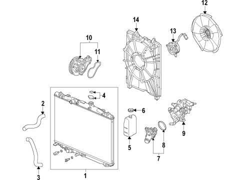 2023 Acura RDX Cooling System, Radiator, Water Pump, Cooling Fan Diagram 2