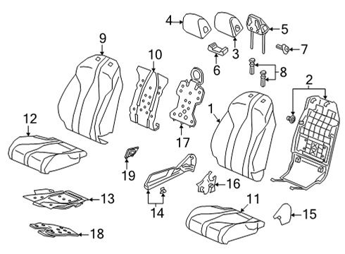 2021 Acura TLX Guide Yr422L Diagram for 81143-TJB-A21ZD