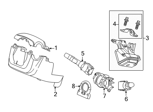 2022 Acura ILX Shroud, Switches & Levers Diagram