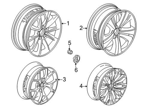 2021 Acura TLX Wheel Assembly , Al 20X Diagram for 42800-TGZ-A90