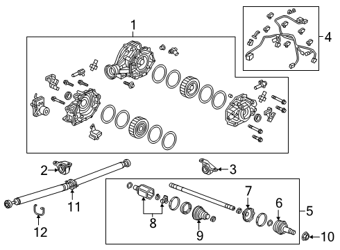 2024 Acura RDX Axle & Differential - Rear Diagram