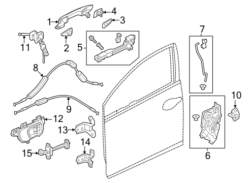 2023 Acura Integra Regulator, Right Front Dr Diagram for 72210-T20-A01