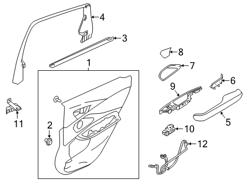 2022 Acura RDX Latch Assembly , Left Rear Diagram for 72650-TJB-A11