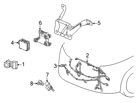 2022 Acura MDX Radar Sub-Assy. Diagram for 36803-TYB-A03