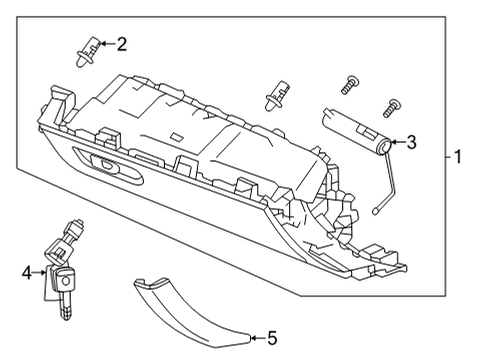 2023 Acura TLX G-Box Assembly Nh802L Diagram for 77501-TGV-A16ZC