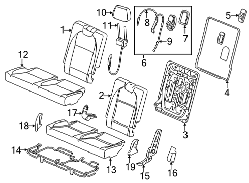 2022 Acura MDX Pad, Rear Diagram for 82137-TYB-A81