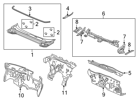 2023 Acura RDX Dashboard (Lower) Diagram for 61500-TJB-A20ZZ