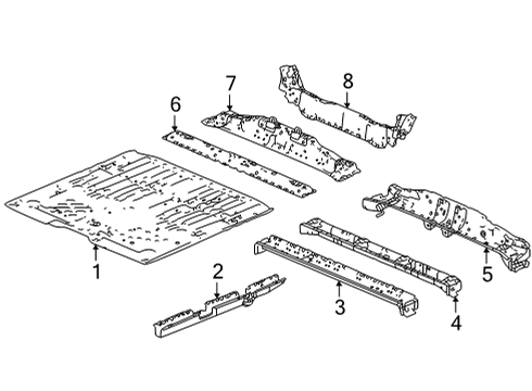 2022 Acura MDX Cross Member Component A, Front Floor Diagram for 65110-TYB-305ZZ