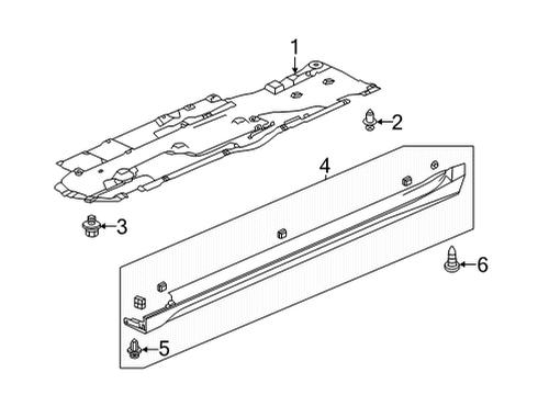 2023 Acura TLX Exterior Trim - Pillars Diagram