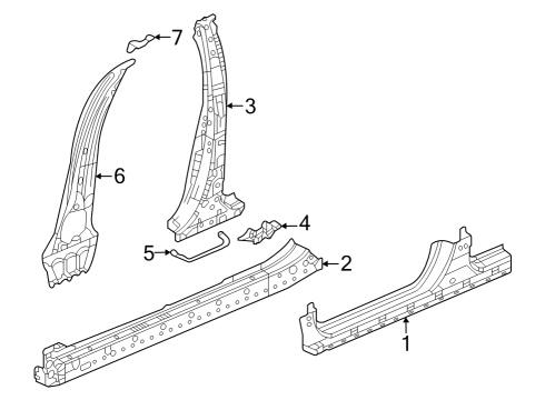 2023 Acura Integra Center Pillar, Rocker Diagram