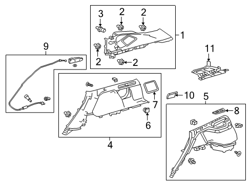 2024 Acura RDX Interior Trim - Quarter Panels Diagram