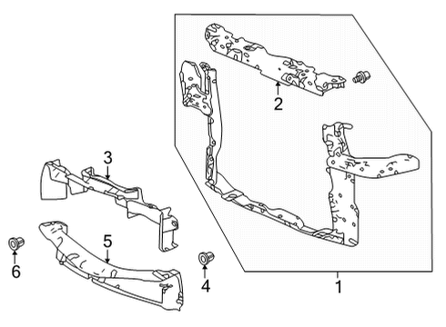 2022 Acura MDX Bulkhead, Front Diagram for 60400-TYB-A00