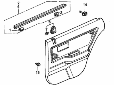 Acura 83700-SK8-A30ZA Lining, Right Rear Door (Graphite Black) (Charcoal)