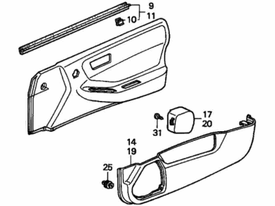 Acura 04838-ST8-A40ZB Lining Sub-Assembly, Left Front Door (Medium Taupe/Ty Taupe) (Leather)