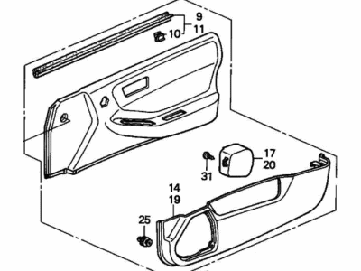 Acura 04835-ST8-A40ZC Lining Sub-Assembly, Right Front Door (Medium Taupe/Ty Taupe) (Leather)