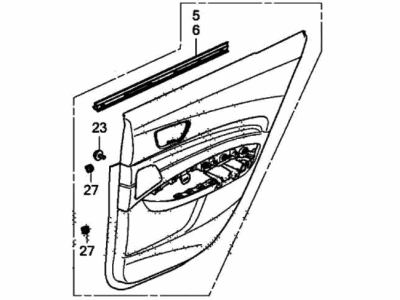 Acura 83751-TZ3-A12ZK Lining, Left Rear Door Assembly (Lower) (Luxury Saddle Brown)